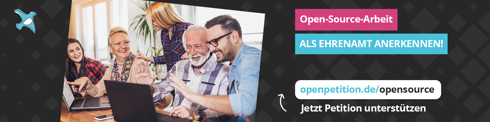Ehrenamt Open-Source Banner - LinkedIn (alternativ)